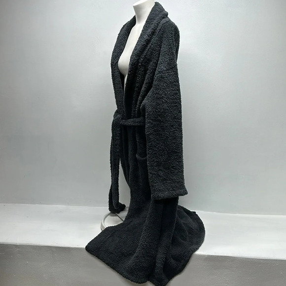 Barefoot Dreams CozyChic Bath Robe Belted #509 Blue Gray Size 2 Oversized Medium - Picture 6 of 12